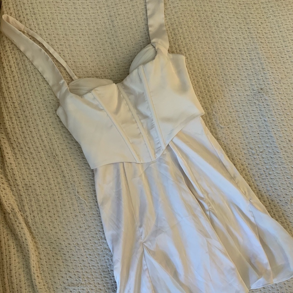 Oh Polly Delphine White Ivory Silky Corset Mini Dress Bridal NWT Size 0 - Picture 12 of 12